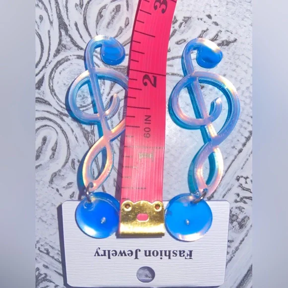 🎼Music Earrings🎼-New/Fun/Large/Iridescent/Plastic/Hippie/Rainbow/Party/Fun/Luv - Picture 11 of 12